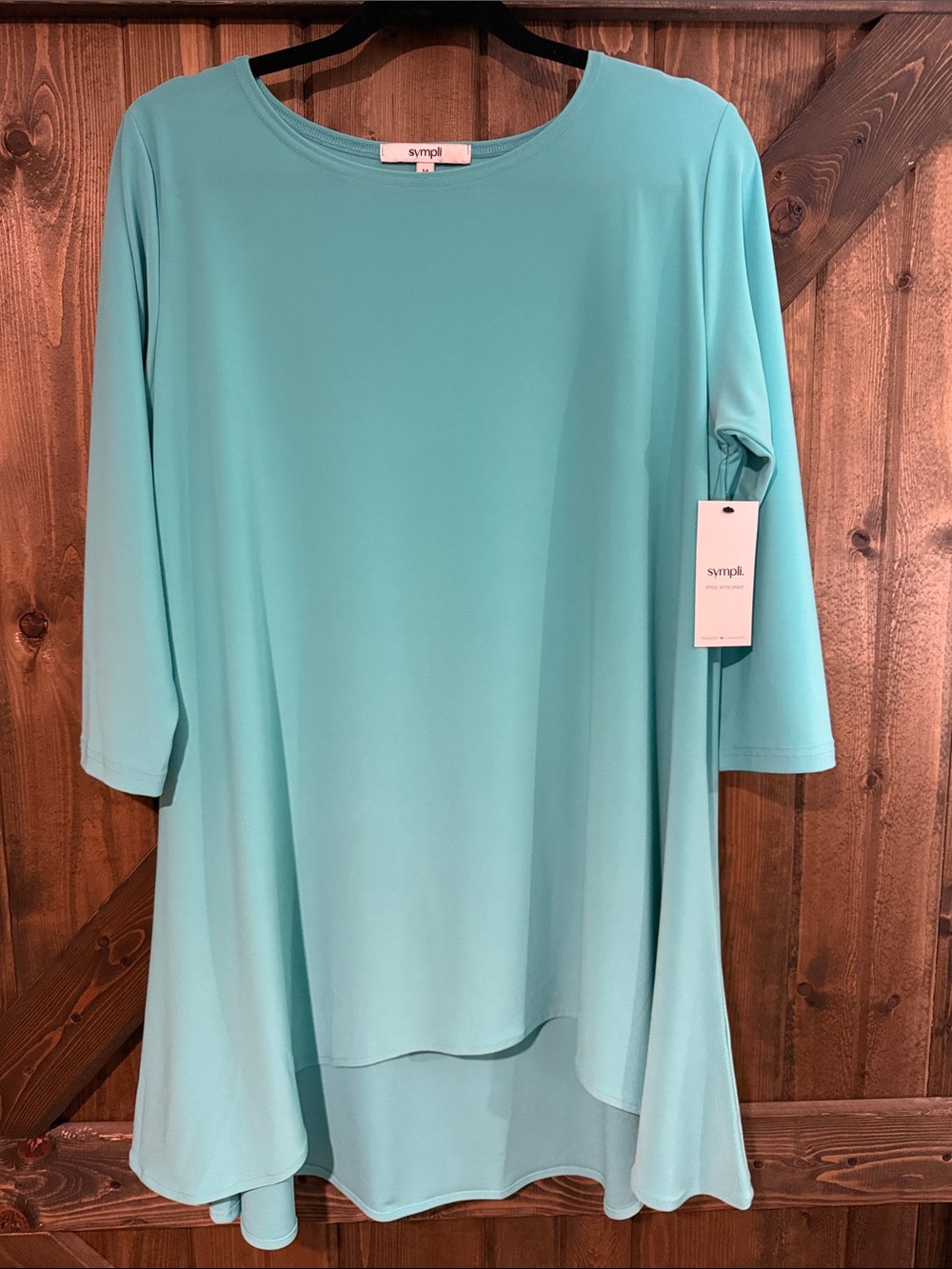 Sympli Women's Aqua/Turquoise Swing Tunic Top